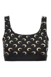 Marine Serre Moon Printed Jersey Sport Bra In Black