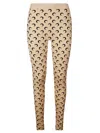 Marine Serre Moon Printed Jersey Stirrup Leggings In Tan