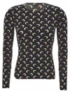 Marine Serre Moon Printed Jersey Second Skin Crewneck Top