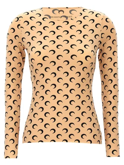 Marine Serre Moon Jersey T-shirt In Nude