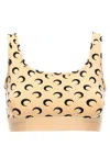 Marine Serre Beige Moon Printed Jersey Cropped Top