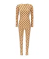 Marine Serre Tan All Over Moon Jumpsuit In Nude