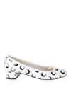 Marine Serre White & Black Repetto Edition Camille Ballet Heels In White