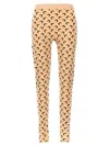 Marine Serre Beige Recycled Moon Jersey Stirrup Leggings