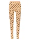 Marine Serre Beige Recycled Moon Jersey Stirrup Leggings