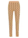 Marine Serre Beige Recycled Moon Jersey Stirrup Leggings In Brown