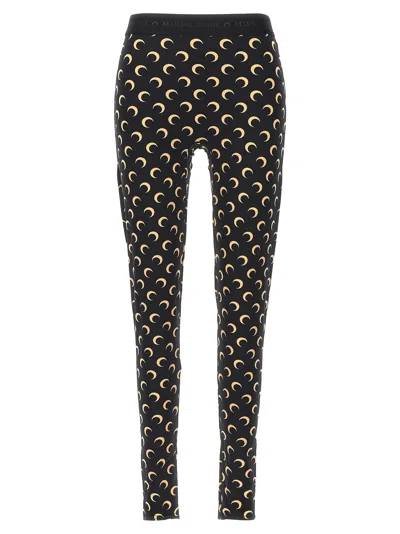 Marine Serre 'moon Printed' Leggings In Black