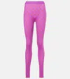 Marine Serre Moon Printed Skinny-cut Leggings In Pink