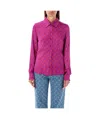 Marine Serre Moon Print Flou Blouse In Pink