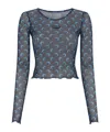 Marine Serre Moon Printed Long-sleeved T-shirt In Gray