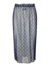 Marine Serre Crescent Moon Print Midi Skirt In Azul Oscuro