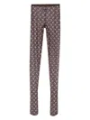 Marine Serre Brown Moon Print Mesh Tights In Br30 Brown