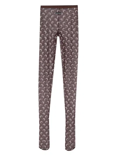 MARINE SERRE MOON PRINTED MESH TIGHTS