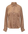 Marine Serre Crescent Moon-print Shirt In Brown