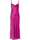 Marine Serre Moon-printed Satin Maxi Dress In Violett