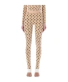 Marine Serre Women's Ta10 Moon-print Stirrup-strap Recycled-polyamide-blend Leggings In Nude