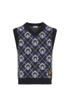 Marine Serre Moon Argyle Knitted Vest