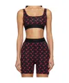 Marine Serre Crescent Moon-print Sports Bra In Black
