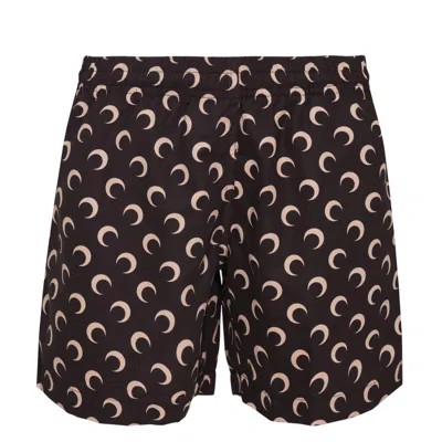 Marine Serre Moon Printed Swim Shorts In Brown