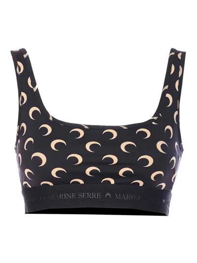 Marine Serre Moon Printed Top In Black
