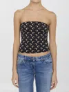 Marine Serre Moon Print Tube Top In Pink