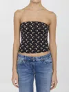 Marine Serre Moon Print Jersey Tube Top In Pink
