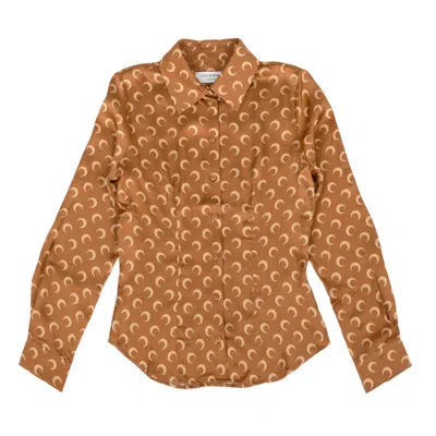 Marine Serre Moon Printed Viscose Shirt In Multi