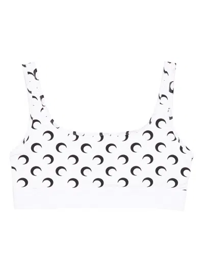 Marine Serre Moon Recycled Jersey Sports Bra In White