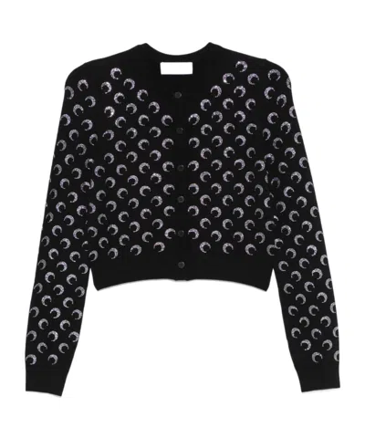 MARINE SERRE MARINE SERRE RHINESTONED EMBELLISHED KNIT CARDIGAN