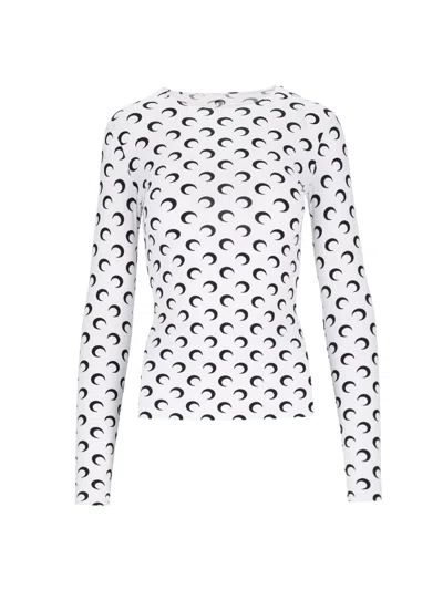 MARINE SERRE 'MOON' ROUND NECKLINE TOP