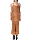 Marine Serre Moon Satin Long Slip Dress In Multi