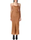 Marine Serre Moon Satin Long Slip Dress In Multi