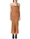 Marine Serre Moon Satin Long Slip Dress In Multi