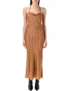 Marine Serre Moon Satin Long Slip Dress In Multi