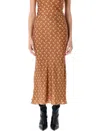 Marine Serre Printed High Waist Midi Skirt With Side Slit