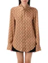 Marine Serre Moon Satin Button Down Shirt Clothing