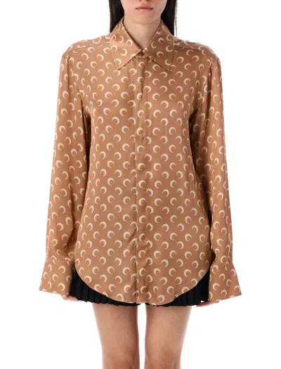 MARINE SERRE MARINE SERRE MOON SATIN SHIRT