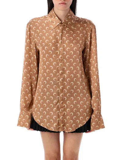 MARINE SERRE MARINE SERRE MOON SATIN SHIRT