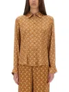 Marine Serre Women's Moon Satin Shirt In Sand