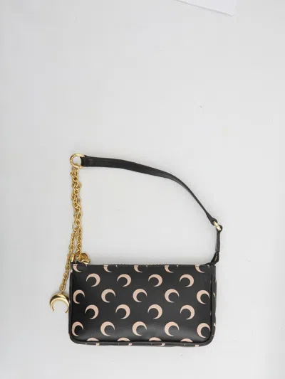 Marine Serre Moon Screenprint Shoulder Bag In Black