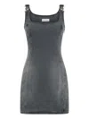 Marine Serre Moon Sleeveless Denim Dress In Gray