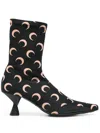 Marine Serre Moon Printed Jersey Ms Boots In Black