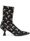 Marine Serre Moon Printed Jersey Ms Boots In Black In Black