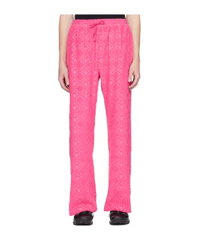 Marine Serre Moon Jacquard Track Pants In Pink