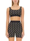 Marine Serre "moon" Sports Bra Top In Black
