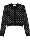 Marine Serre Moon Jacquard Knit Cardigan In Black