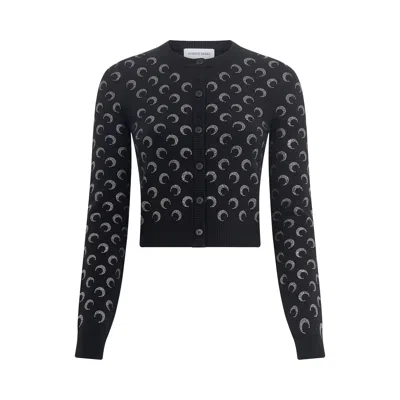 Pre-owned Marine Serre Moon Strass Knit Fitted Cardigan 'black' | Women's Size S