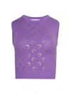 Marine Serre Moon Strass Knit Vest Lavender