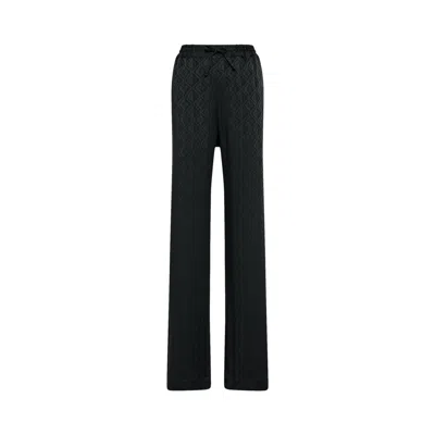 Pre-owned Marine Serre Moon Sun Satin Jacquard Drawstring Trousers 'black'