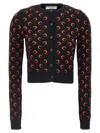 Marine Serre Black Moon Jacquard Knit Fitted Cardigan
